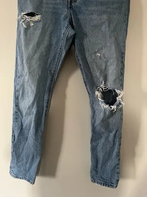 Levi's 501 Straight Jeans 27 Distressed Light Wash Button Fly Minimalist Capsule thumbnail 3