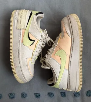 Nike Air Force Sneakers in Peach, Light Green & Off-White thumbnail 1