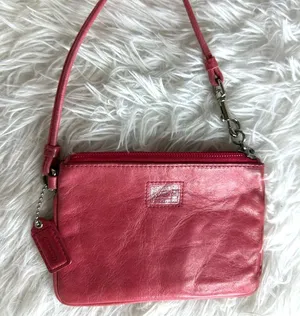 COACH Limited Edition Poppy Pink Wristlet thumbnail 1