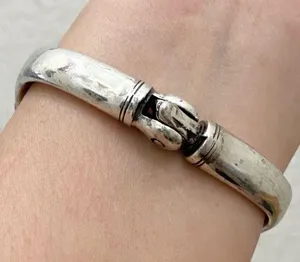 Vintage Retired BRIGHTON Filigree Hinged Cuff Bangle Bracelet 49.5g thumbnail 4