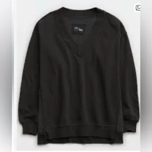 Aerie Vacay Every‎ Day V-Neck Sweater Size Medium Charcoal Black thumbnail 2