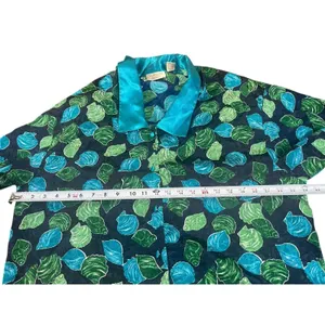 Victoria’s Secret Satin Pajama Set L Gold Label Teal Button Top & Shorts 90s VTG thumbnail 10