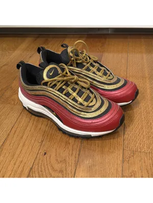 Size 8 US Women’s Nike Air Max 97 Red Black Gold White Sneakers Shoes CT1148-600 thumbnail 2