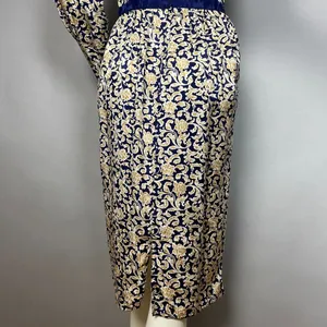 Vintage Dress 80s Long Sleeve Pencil Officecore Puff Sleeves Floral High‎ Neck thumbnail 6
