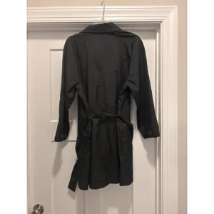 Vintage Towne London Fog Trench Coat Black Double Breasted Women’s 12 Regular thumbnail 4
