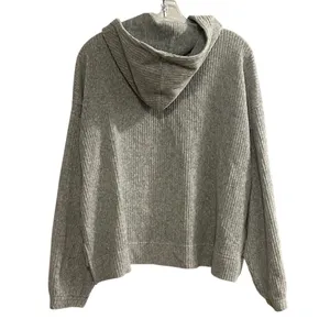 Aerie Women's Gray Ribbed Hoodie Sweatshirt Size M Relaxed Fit‎ thumbnail 11