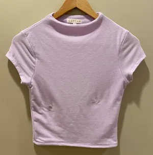 Purple Mock Neck Crop Top Size M thumbnail 1