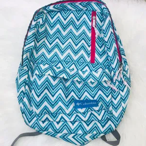 Columbia Sportswear Varsity Day Backpack turquoise and pink chevron thumbnail 1