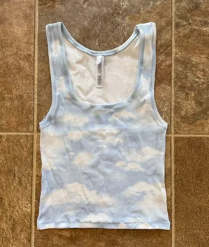 Skims Cotton Rib Tank Blue Quartz Cloud Medium thumbnail 4