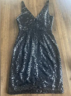 Lulus Black Sequin Sparkle Fancy Party Dress - Size 0 thumbnail 1