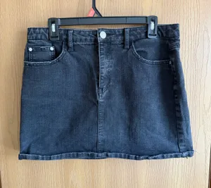Almost Famous Black Demin Skirt L thumbnail 1