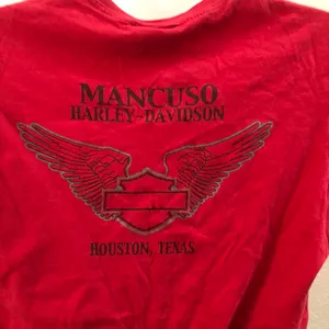 Vintage Red Harley Davidson fitted henley Tshirt tee top shirt blouse rhinestone stars short sleeve Made in USA 2000s #y2k #goth #punk #biker #motorcycle rock thumbnail 5