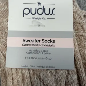 PUDUS Lifestyle Co. Sweater Socks Knit Boot Slipper Socks US Shoe Size 6-10 New thumbnail 3