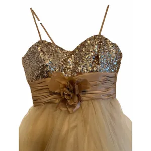 Dancing Queen USA Gold Sequin and Tulle Cocktail Dress - Size M thumbnail 4