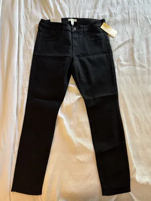 NWT H&M Black Skinny Jeans Women's 8 Regular Waist Goth Classic Rock thumbnail 1