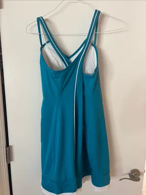K-Swiss Teal Athletic Tennis Mini Dress with White Trim thumbnail 5