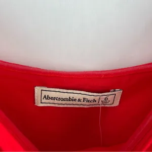 Abercrombie & Fitch Red‎ Linen Blend Off The Shoulder Sweetheart Midi Dress 6 thumbnail 4
