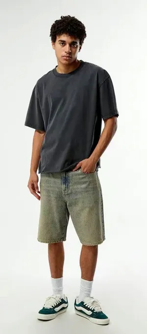 Pacsun Washed Black Premium Cropped T-Shirt thumbnail 1