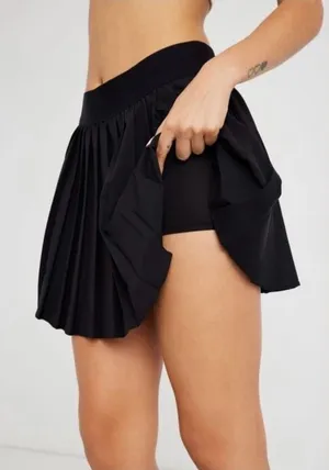 Garage Tessa Tennis Skort Pleated Black thumbnail 1