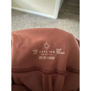 OFFLINE by Aerie Real Me High Waisted Crossover Flare Legging Size XS Rust Brown thumbnail 3