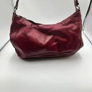Hobo International Red Leather Shoulder Bag Zip Top Hobo Purse Handbag Berry thumbnail 6