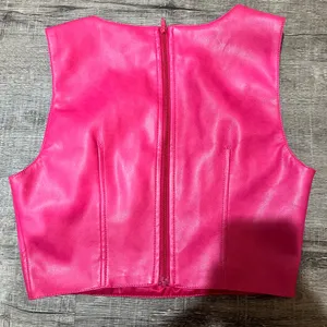 7 FOR ALL MANKIND Vegan Leather Bustier Crop Top thumbnail 3