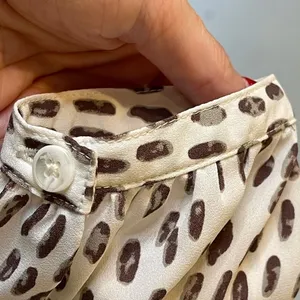 Cabi Black And White Animal Print Faux Wrap Long Sleeve Blouse‎ Size S thumbnail 7