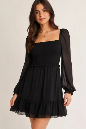 Wilfred Tempest Smocked Dress Black Size Small thumbnail 1