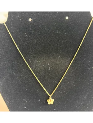 Coach Gold Tone Flower Pendant Necklace with Pearl Accent thumbnail 3