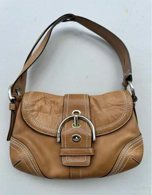 VTG Y2K Coach 10578 British Tan Soho Buckle Flap Cowhide Leather Shoulder Bag thumbnail 1