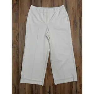 Lane Bryant Size‎ 18 Ivory Wide Leg Cropped Pants Pull On Stretch NWT thumbnail 3