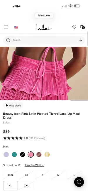 Lulus icon pink satin pleated tired lace up maxi dress thumbnail 5