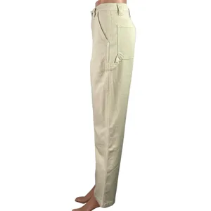 Aritzia TNA Greenwhich Cream Twill Straight High Rise Carpenter Trousers Pants 0 thumbnail 2