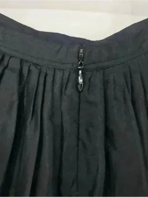 PURE DKNY Silk Pleated Midi Skirt Floral Embroidered Black Womens 6 thumbnail 8