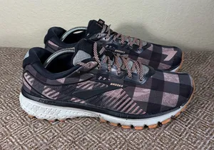 Brooks Ghost 12 Womens Sz 8.5 Flannel Plaid Limited Edition Running Shoes Comfy thumbnail 1