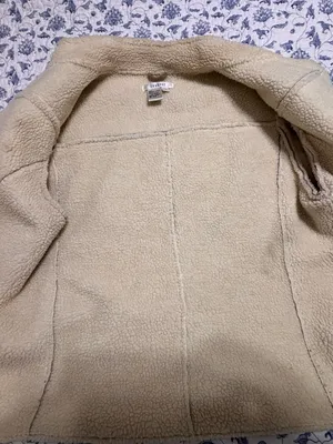 Co & Eddy women’s tan camel suede faux shearling lined jacket size 10 zip front thumbnail 10