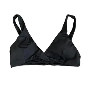 NWT Andie The Belmar Top Twisted V Neck Plunge Bikini Swim Removable Cup S Black thumbnail 8