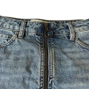 We The Free Denim Zip Up Mini Skirt Raw Hem Size 24 Coastal Cowgirl Concert Boho thumbnail 3