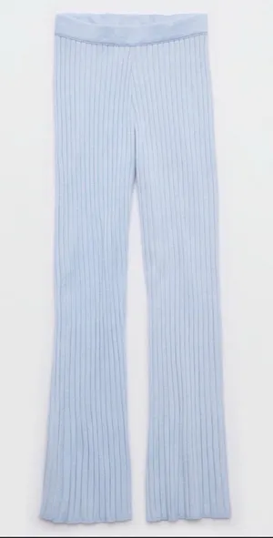 NWT!! Aerie Late Night Sweater Pants in Sky Blue thumbnail 1