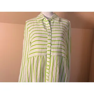 Anne Cole Ibiza Shirt Dress Womens S Lime Green NEW Striped Cotton Cover Up‎ thumbnail 8