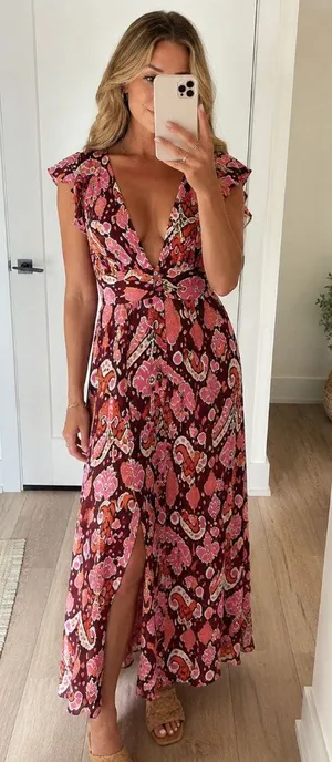 MAAJI Fortunata Maxi Dress in Pink Size Small thumbnail 1