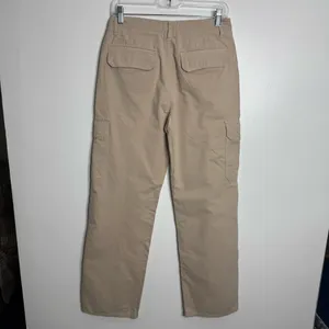 NWT Zara Straight Leg Cargo Pants Cream Neutral Size 6 Minimalist Casual 90s‎ thumbnail 6