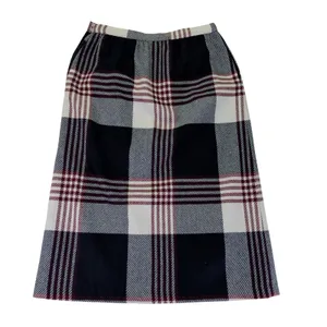 Vintage Plaid Wool Skirt Faux‎ Wrap Midi Long Maxi Skirt Women Size 12 A Line thumbnail 2