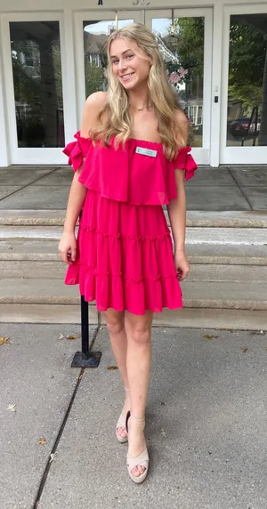 VICI Hot Pink Ruffle Dress thumbnail 1