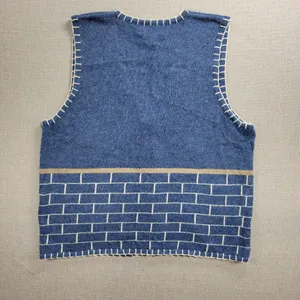 Vintage Longaberger Women's Vest 1X Blue Denim Embroidered Stitched Holiday NEW‎ thumbnail 3