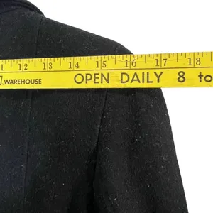 Old Navy Black Pea Coat Women's Size Medium Cotton Wool Blend Winter Snow Cold thumbnail 4