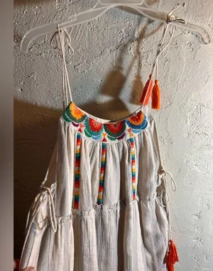 THML Multicolor Embroidered Dress NWOT Summer beach Bohemian resort thumbnail 8