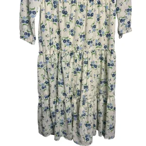 Sweet Baby Jamie Ivory Floral Print Tiered 3/4 Sleeve Midi Dress Size XL thumbnail 5