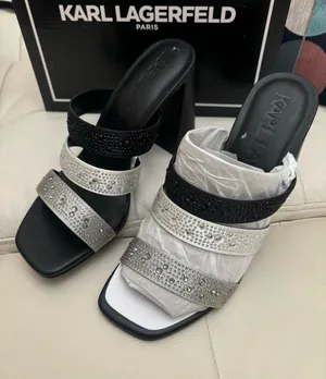 KARL LAGERFELD Paris Rhinestone Slide Sandal nwt thumbnail 1