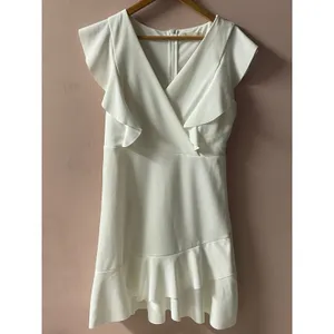 Altar’d State White/Cream Ruffled Mini Dress Size L thumbnail 4
